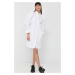 Bavlněné šaty Karl Lagerfeld bílá barva, mini
