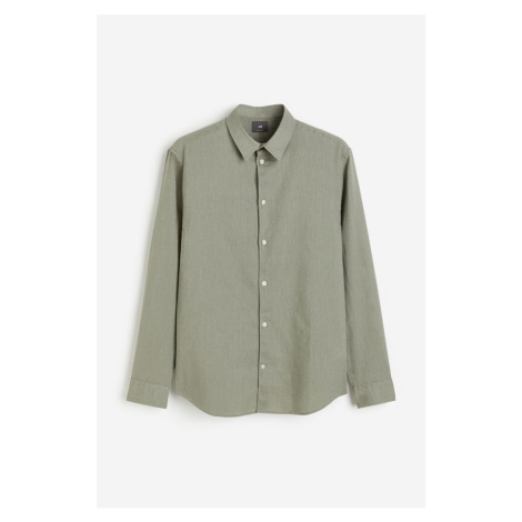 H & M - Košile z lněné směsi Regular Fit - zelená H&M