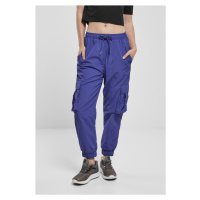 Dámské kalhoty // Urban classics Ladies High Waist Crinkle Nylon Cargo Pants bluepurple