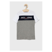 Dětské tričko Jack & Jones šedá barva, s potiskem