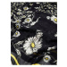 Černý dámský květovaný šátek Desigual Mixing Flower Rectangle
