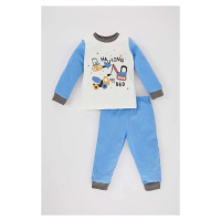 DEFACTO Baby Boy Vehicle Printed Long Sleeve 2-Piece Pajama Set