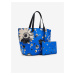 Modrý dámský květovaný shopper Desigual Daisy Pop Namibia Reversible