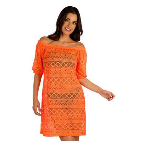 Dámské šaty plážové s krátkým rukávem Litex 6E402 | oranžová