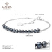 Gaura Pearls Perlový náramek Carina Black - sladkovodní perla, stříbro 925/1000 SK19221B/B 17 cm