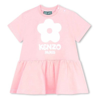 Dětské bavlněné šaty Kenzo Kids růžová barva, mini