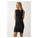 Happiness İstanbul Women's Black Eyelet Detailed Knitted Dress