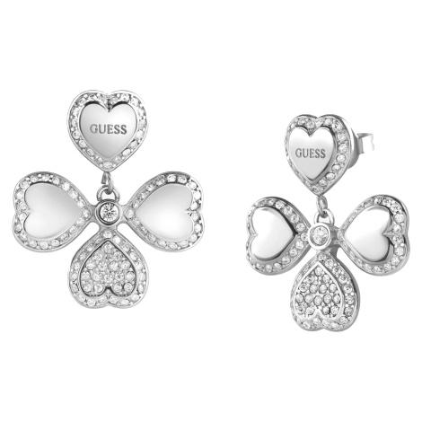 Guess Nápadité ocelové náušnice pro štěstí Fine Heart JUBE01423JWRHT/U