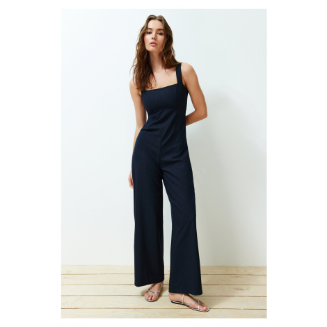 Trendyol Navy Striped Jumpsuit