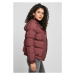 Dámská zimní bunda Urban Classics Ladies Hooded Puffer Jacket - vínová