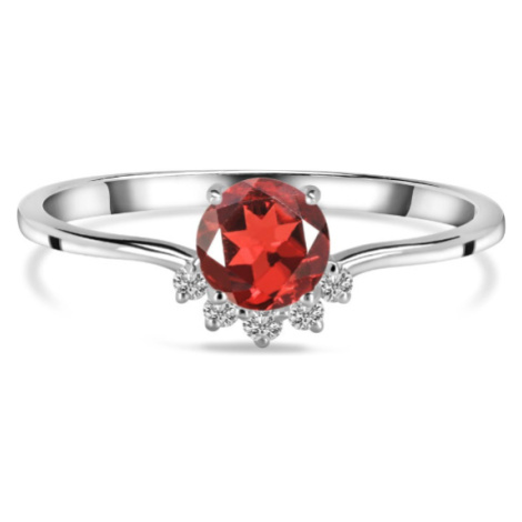 Klenoty Amber Luxusní stříbrný prsten s granátem a topazy Spirit
