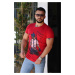Madmext Printed Claret Red T-Shirt 4028