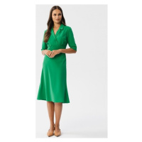 Stylove Dámské midi šaty Bohodawc S348 světle zelená Zelená