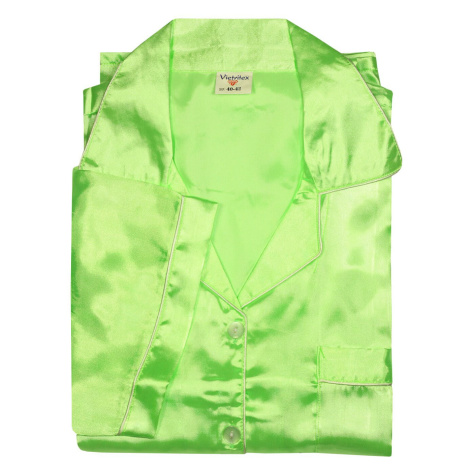 Kalipo Maxi saténové pyžamo zářivě zelená Vienetta Secret