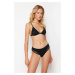 Trendyol Black Plain Mesh Detailed High Waist Regular Bikini Bottom