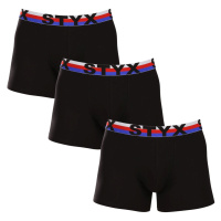 Styx 3PACK pánské boxerky long sportovní guma černé trikolóra L