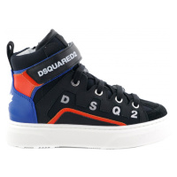 Tenisky dsquared boxer hi-top sneakers materials blend lace up černá