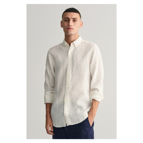 KOŠILE GANT SLIM LINEN SHIRT bílá