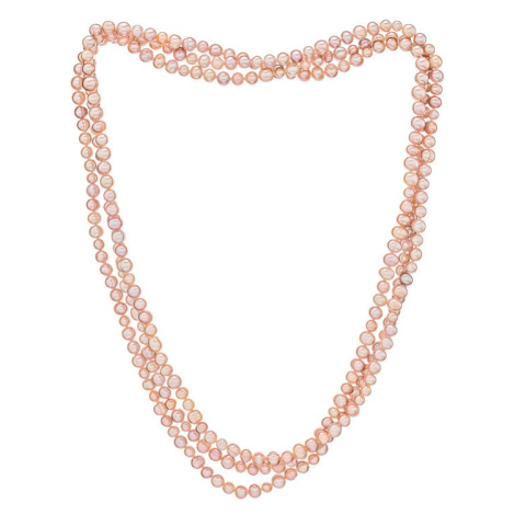Buka Jewelry | Dlouhý perlový náhrdelník 6 A+ - Barva Růžová, Délka náhrdelníku 180 cm NE722