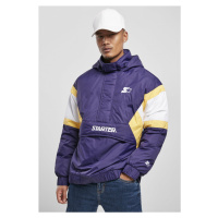 Pánská bunda // Starter Color Block Half Zip Retro Jacket purple/wht/buff yellow