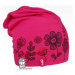 Bavlněná čepice Dráče - Polo 60, růžová, květy Barva: Růžová