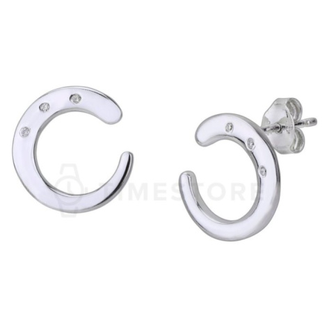 Stříbrné náušnice s diamantem TS-EA-0249