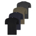 QUAD SET T8569 DEWBERRY BIKE COLLAR MEN'S T-SHIRT-BLACK-NAVY BLUE-ANTHRACITE-KHAKI