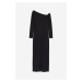 H & M - Šaty's odhaleným ramenem - černá