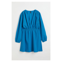 H & M - Krepové šaty - modrá