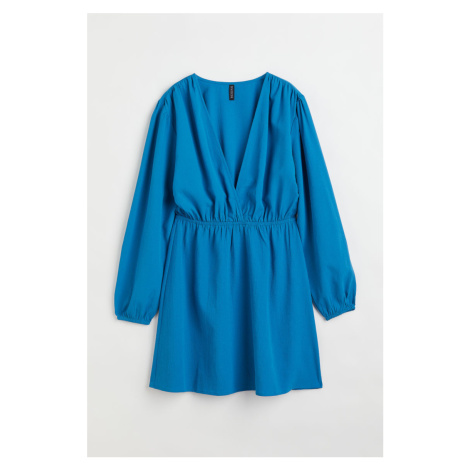 H & M - Krepové šaty - modrá H&M