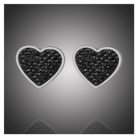 Victoria Filippi Stainless Steel Ocelové náušnice se zirkonem Yara Black - pecky, srdce NAUE2003