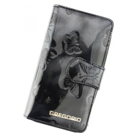 Krásná elegantní kožená peněženka s motýlky Linda, černá
