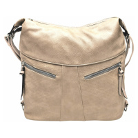 Velký světle hnědý kabelko-batoh z eko kůže