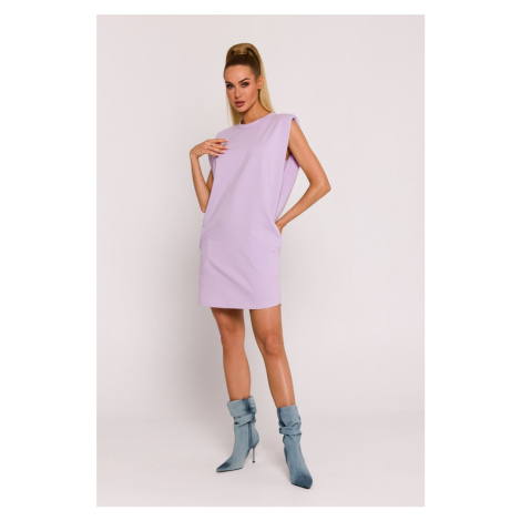 Světle fialové bavlněné šaty M789 Moe