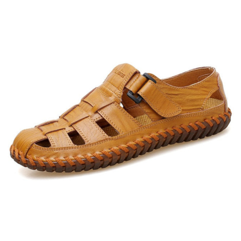 Kožené pánské boty letní s páskem MIXI FASHION