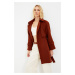 Trendyol Brown Belted Windbreaker Detailed Woolen Cachet Coat