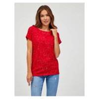 Červené dámské vzorované tričko SAM 73 Heqa