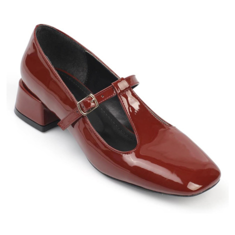 Dámské boty Capone Outfitters s plochou špičkou, nízkým podpatkem a páskem ve tvaru T Mary Jane