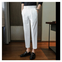 Pánské kalhoty korejského stylu s vysokým pasem