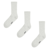 Cropp - Sada 3 párů ponožek - Světle šedá