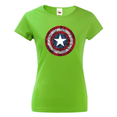 Dámské tričko s potiskem Kapitán Amerika - tričko pro fanoušky Marvel BezvaTriko