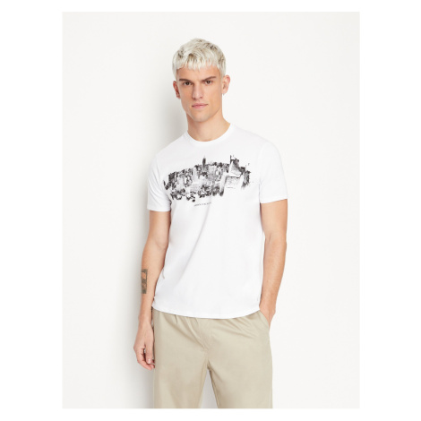 Bílé pánské tričko Armani Exchange - Pánské
