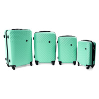 Rogal Světle zelená sada 4 pevných plastových kufrů 
