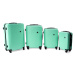 Rogal Světle zelená sada 4 pevných plastových kufrů "Waves" - M (35l), L (65l), XL (100l), XXL (