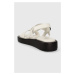 Kožené sandály BOSS Scarlet dámské, bílá barva, 50513299