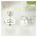 GRACE Silver Jewellery Stříbrné náušnice s říční perlou Marina, stříbro 925/1000 E-PAS489/93 Bíl
