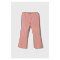 Dětské legíny United Colors of Benetton růžová barva, hladké
