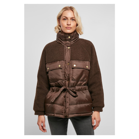 Dámská bunda Sherpa Mix Puffer Jacket hnědá