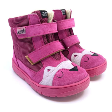 Dětské zimní boty KTR 315 Sova růžová VLNA
