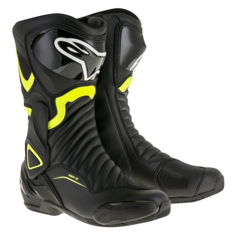Dámské moto boty Alpinestars S-MX 6 černé/žluté fluo